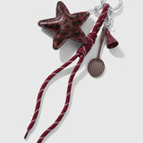 Nivelle | Leopard Star Leather Bag Charm – Bold, Stylish & Unique - in Maroon | Arvea Bags