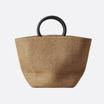 Noa Minimalist Straw Tote – Structured Woven Bag - in Beige | Arvea Bags