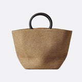 Noa Minimalist Straw Tote – Structured Woven Bag - in Beige | Arvea Bags