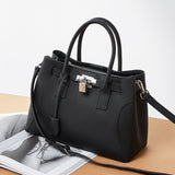 Noctelle | Black Structured Leather Handbag – Sophisticated & Timeless - in Black | Arvea Bags