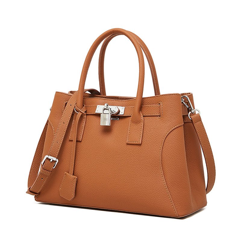 Noctelle | Black Structured Leather Handbag – Sophisticated & Timeless - in Brown | Arvea Bags