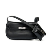 Noir | Sleek Mini Leather Shoulder Bag – Effortless Sophistication - in Black | Arvea Bags