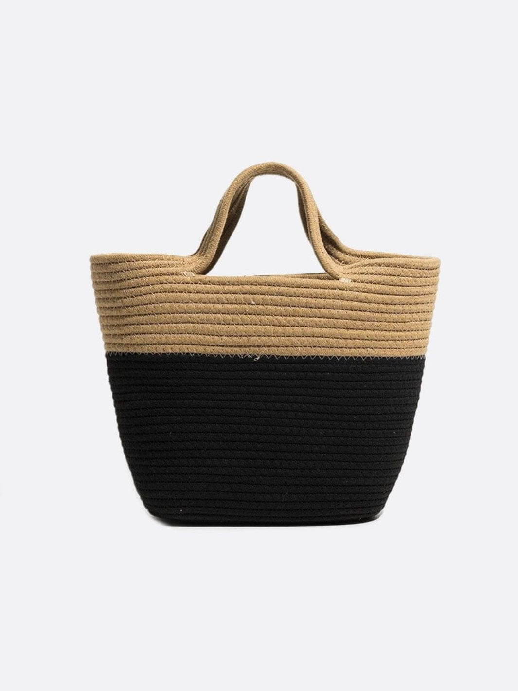 Noir Terra Two - Tone Rope Tote – Black and Beige - in Beige | Arvea Bags