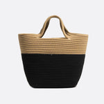 Noir Terra Two - Tone Rope Tote – Black and Beige - in Beige | Arvea Bags