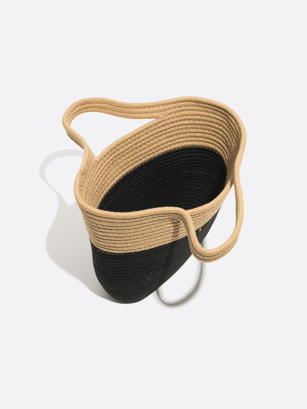 Noir Terra Two - Tone Rope Tote – Black and Beige - in Beige | Arvea Bags