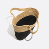 Noir Terra Two - Tone Rope Tote – Black and Beige - in Beige | Arvea Bags