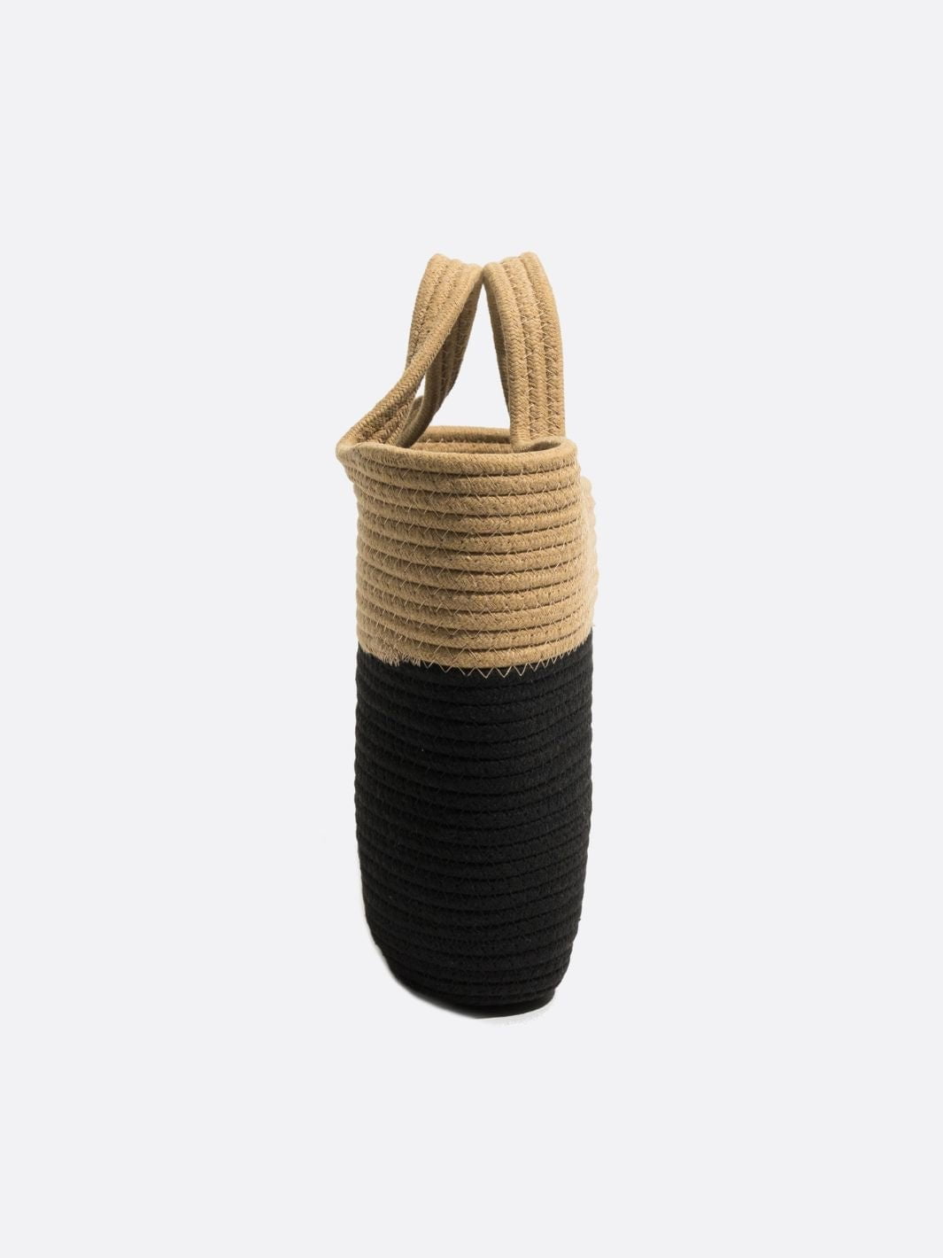 Noir Terra Two - Tone Rope Tote – Black and Beige - in Beige | Arvea Bags
