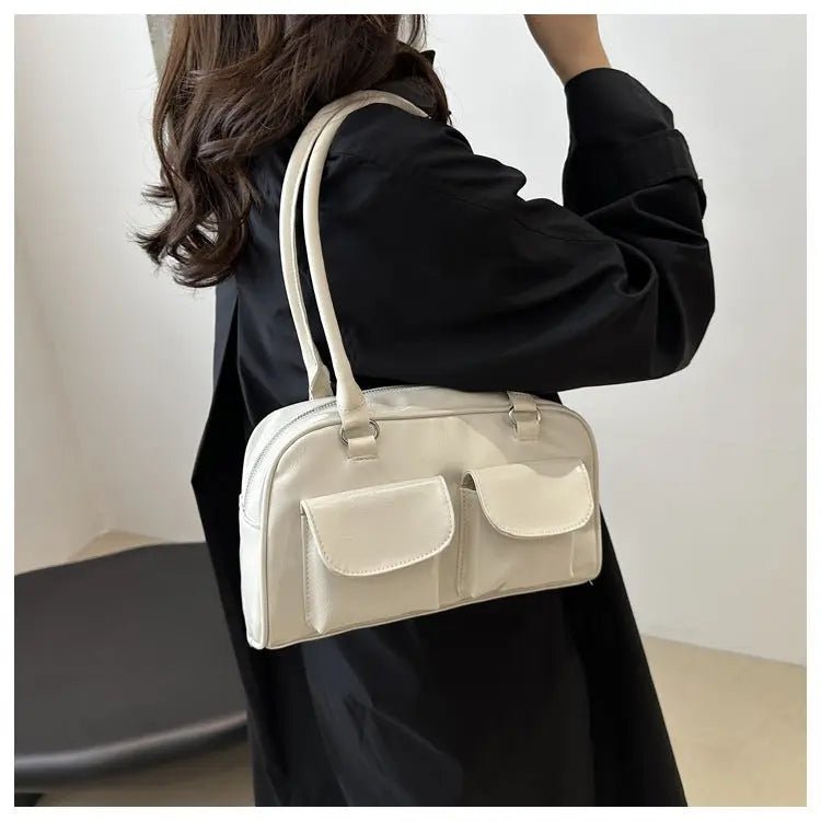 Nolisse | Glossy Black Patent Leather Shoulder Bag – Sleek & Stylish - in Black | Arvea Bags