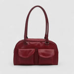 Nolisse | Glossy Black Patent Leather Shoulder Bag – Sleek & Stylish - in Burgundy | Arvea Bags