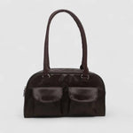Nolisse | Glossy Black Patent Leather Shoulder Bag – Sleek & Stylish - in Coffee | Arvea Bags