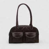 Nolisse | Glossy Black Patent Leather Shoulder Bag – Sleek & Stylish - in Coffee | Arvea Bags