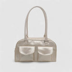 Nolisse | Glossy Black Patent Leather Shoulder Bag – Sleek & Stylish - in Pearl White | Arvea Bags