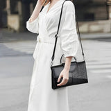 Nytheria | Black Textured Leather Handbag – Bold & Sophisticated - in Black | Arvea Bags