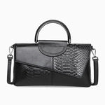 Nytheria | Black Textured Leather Handbag – Bold & Sophisticated - in Black | Arvea Bags