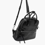 Nyx | Glossy Black Leather Backpack – Bold & Timeless - in Light Beige | Arvea Bags