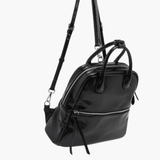 Nyx | Glossy Black Leather Backpack – Bold & Timeless - in Light Beige | Arvea Bags