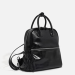 Nyx | Glossy Black Leather Backpack – Bold & Timeless - in Light Beige | Arvea Bags