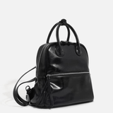 Nyx | Glossy Black Leather Backpack – Bold & Timeless - in Light Beige | Arvea Bags