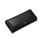 Nyxara | Red Croc - Embossed Leather Wallet – Bold & Elegant - in Black | Arvea Bags