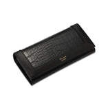 Nyxara | Red Croc - Embossed Leather Wallet – Bold & Elegant - in Black | Arvea Bags