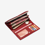 Nyxara | Red Croc - Embossed Leather Wallet – Bold & Elegant - in Red | Arvea Bags