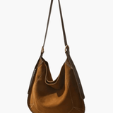 Nyxaria | Luxe Suede Leather Hobo Bag – Effortlessly Chic - in Brown | Arvea Bags