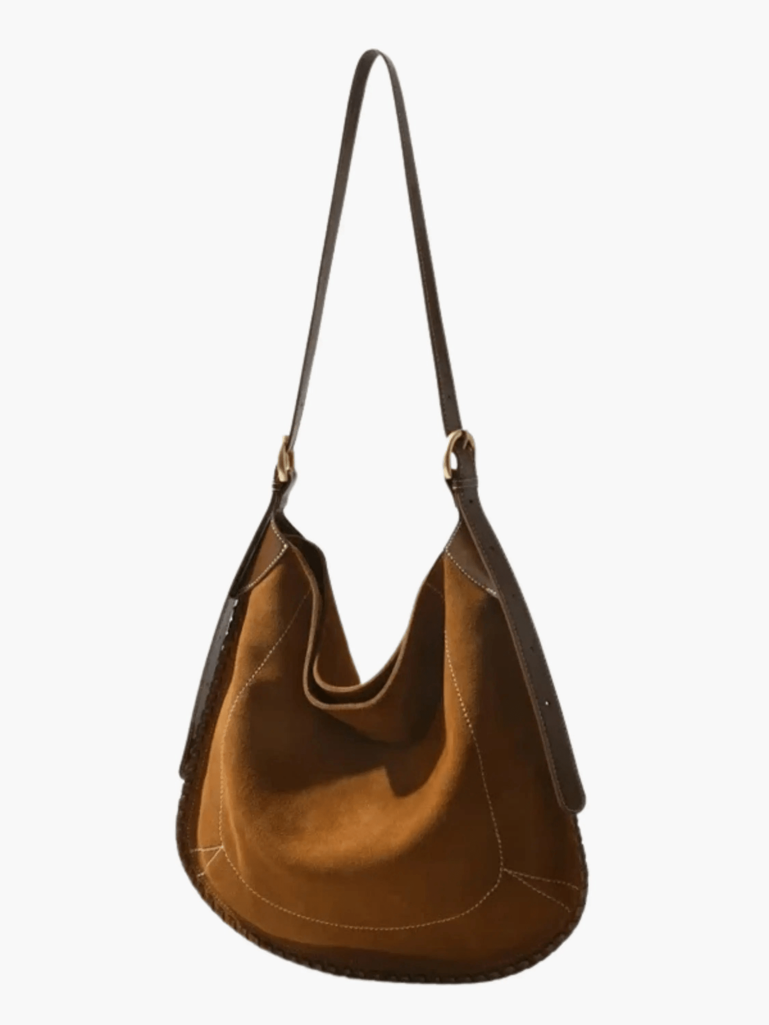 Nyxaria | Luxe Suede Leather Hobo Bag – Effortlessly Chic - in Dark Brown | Arvea Bags