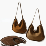 Nyxaria | Luxe Suede Leather Hobo Bag – Effortlessly Chic - in Dark Brown | Arvea Bags