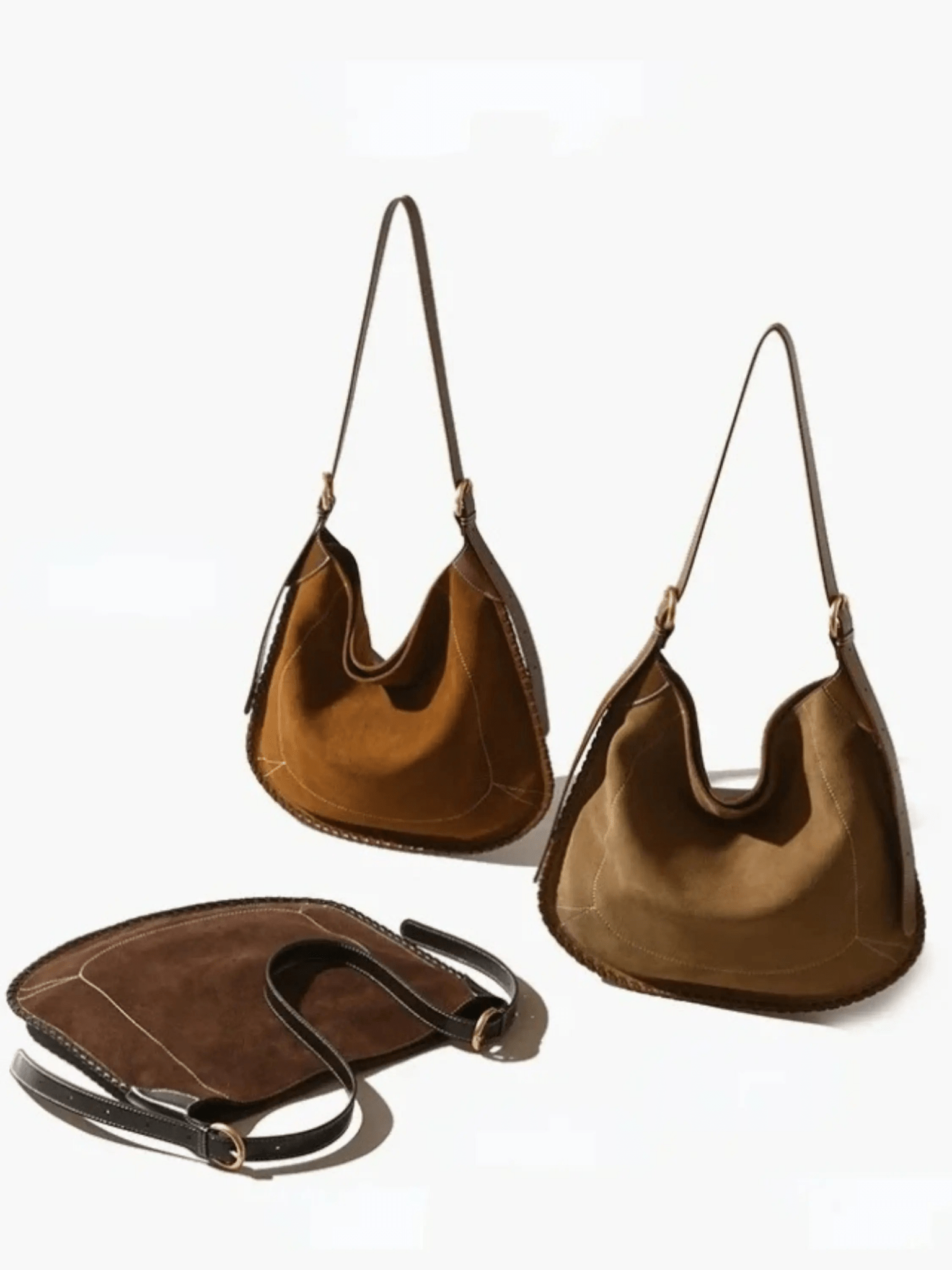 Nyxaria | Luxe Suede Leather Hobo Bag – Effortlessly Chic - in Dark Brown | Arvea Bags