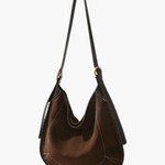 Nyxaria | Luxe Suede Leather Hobo Bag – Effortlessly Chic - in Dark Brown | Arvea Bags