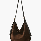 Nyxaria | Luxe Suede Leather Hobo Bag – Effortlessly Chic - in Dark Brown | Arvea Bags