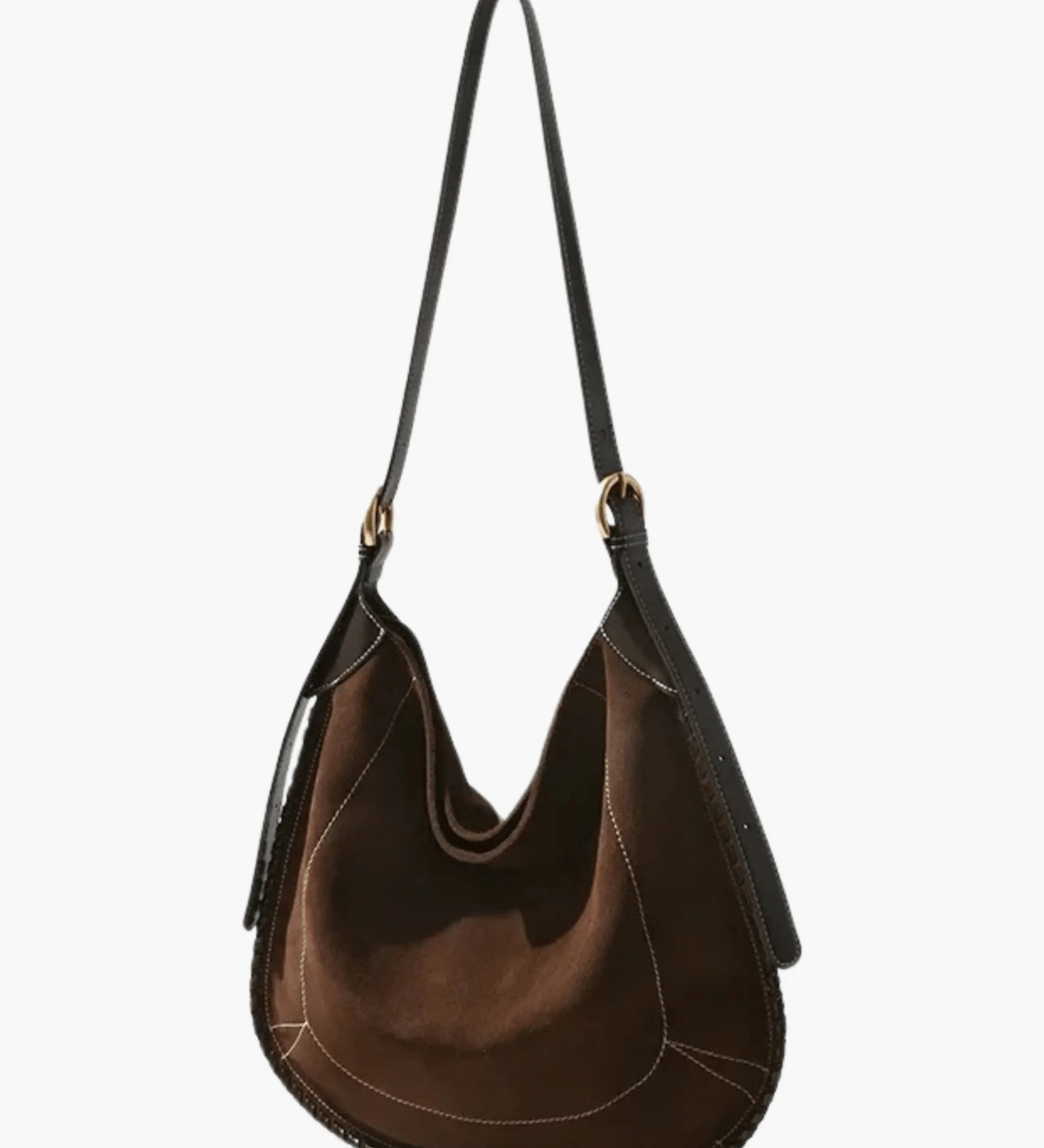 Nyxaria | Luxe Suede Leather Hobo Bag – Effortlessly Chic - in Dark Brown | Arvea Bags