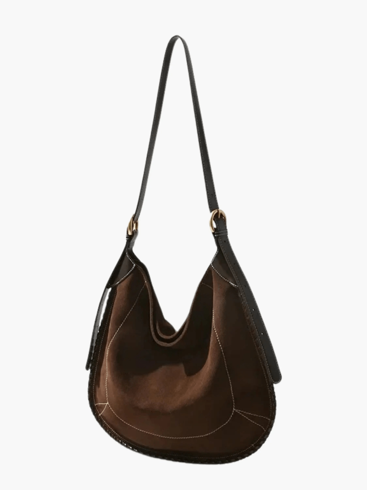 Nyxaria | Luxe Suede Leather Hobo Bag – Effortlessly Chic - in Dark Brown | Arvea Bags