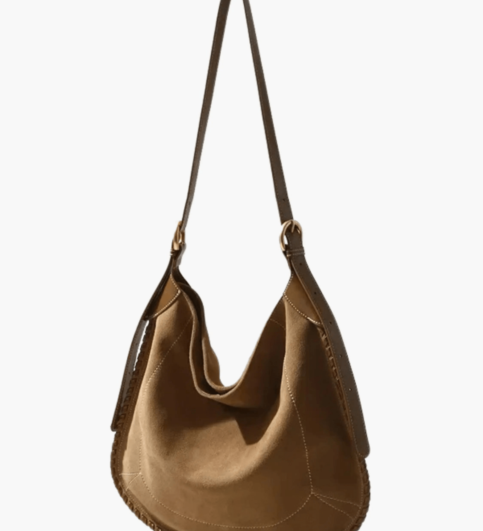 Nyxaria | Luxe Suede Leather Hobo Bag – Effortlessly Chic - in Light Brown | Arvea Bags