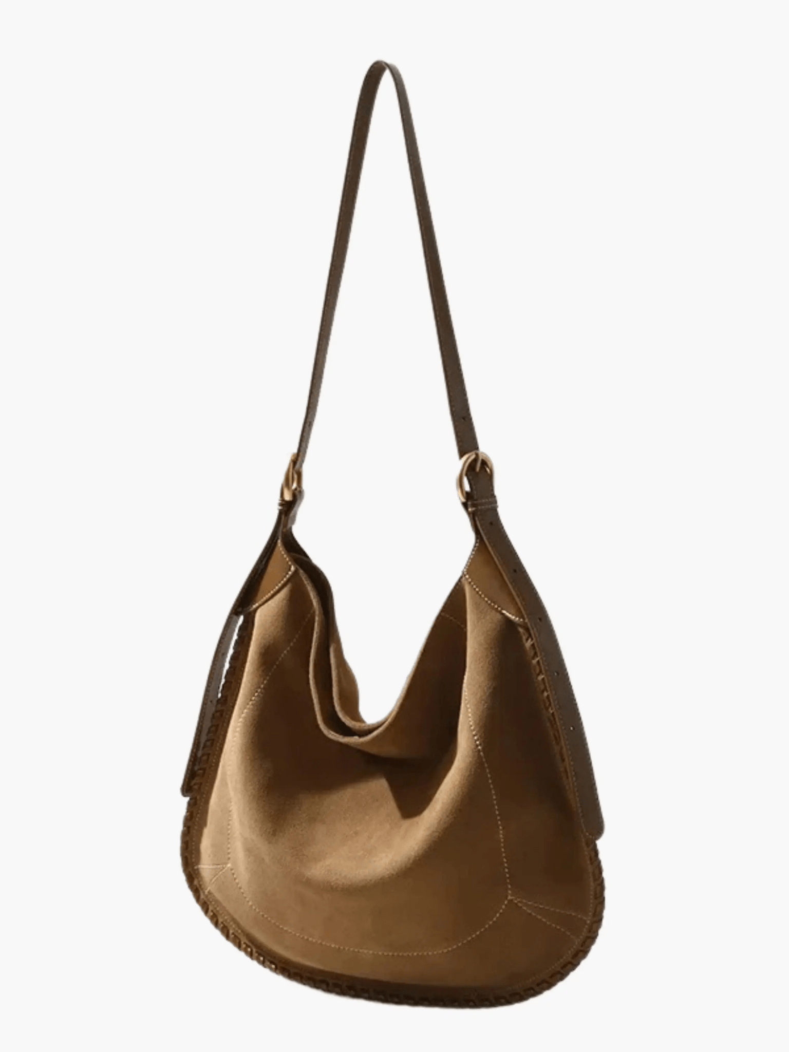 Nyxaria | Luxe Suede Leather Hobo Bag – Effortlessly Chic - in Light Brown | Arvea Bags
