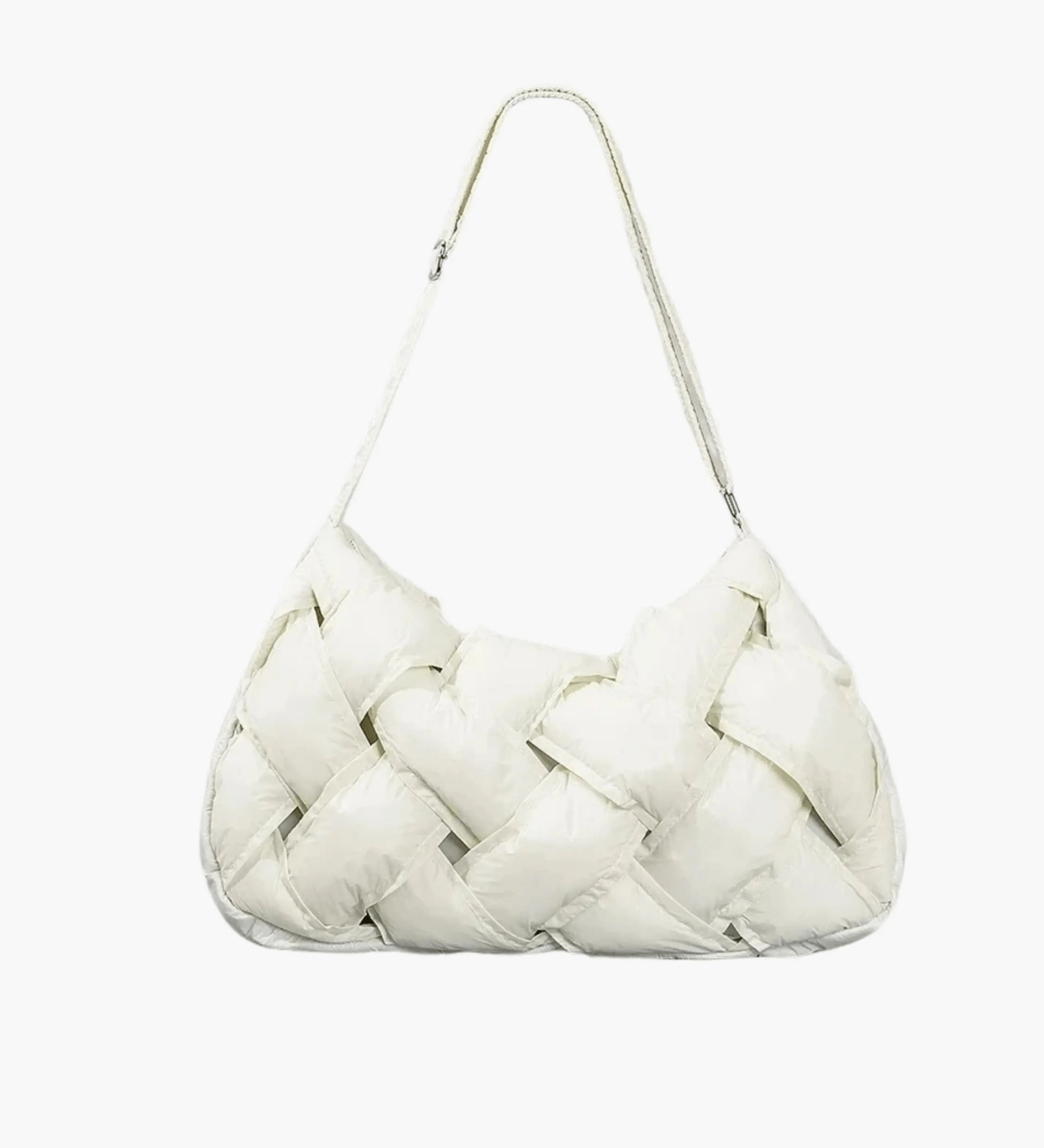 Olivia | Quilted Shoulder Bag – Modern & Minimalist Woven Design - in Beige | Arvea Bags