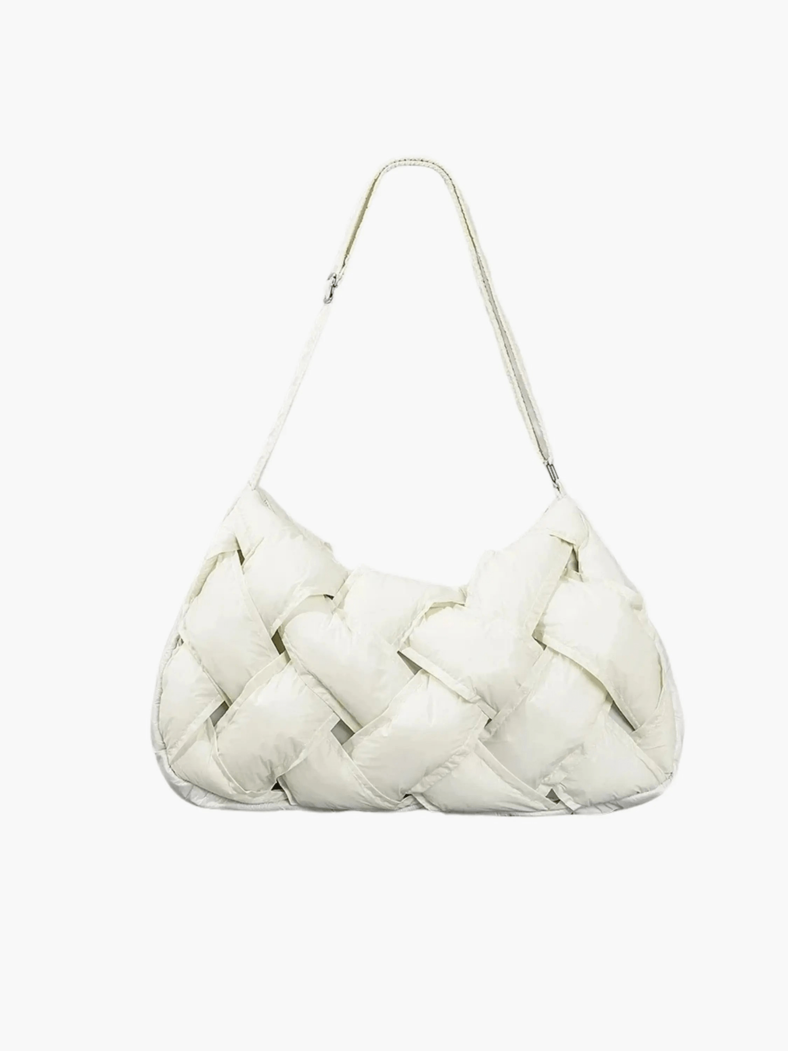 Olivia | Quilted Shoulder Bag – Modern & Minimalist Woven Design - in Beige | Arvea Bags