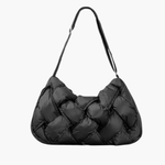 Olivia | Quilted Shoulder Bag – Modern & Minimalist Woven Design - in Black | Arvea Bags