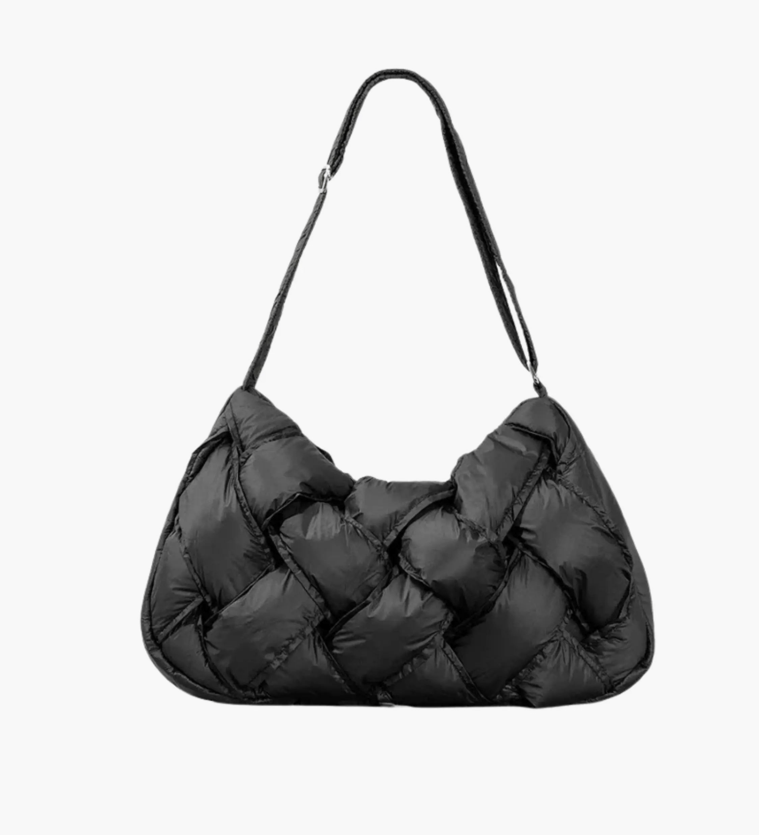 Olivia | Quilted Shoulder Bag – Modern & Minimalist Woven Design - in Black | Arvea Bags