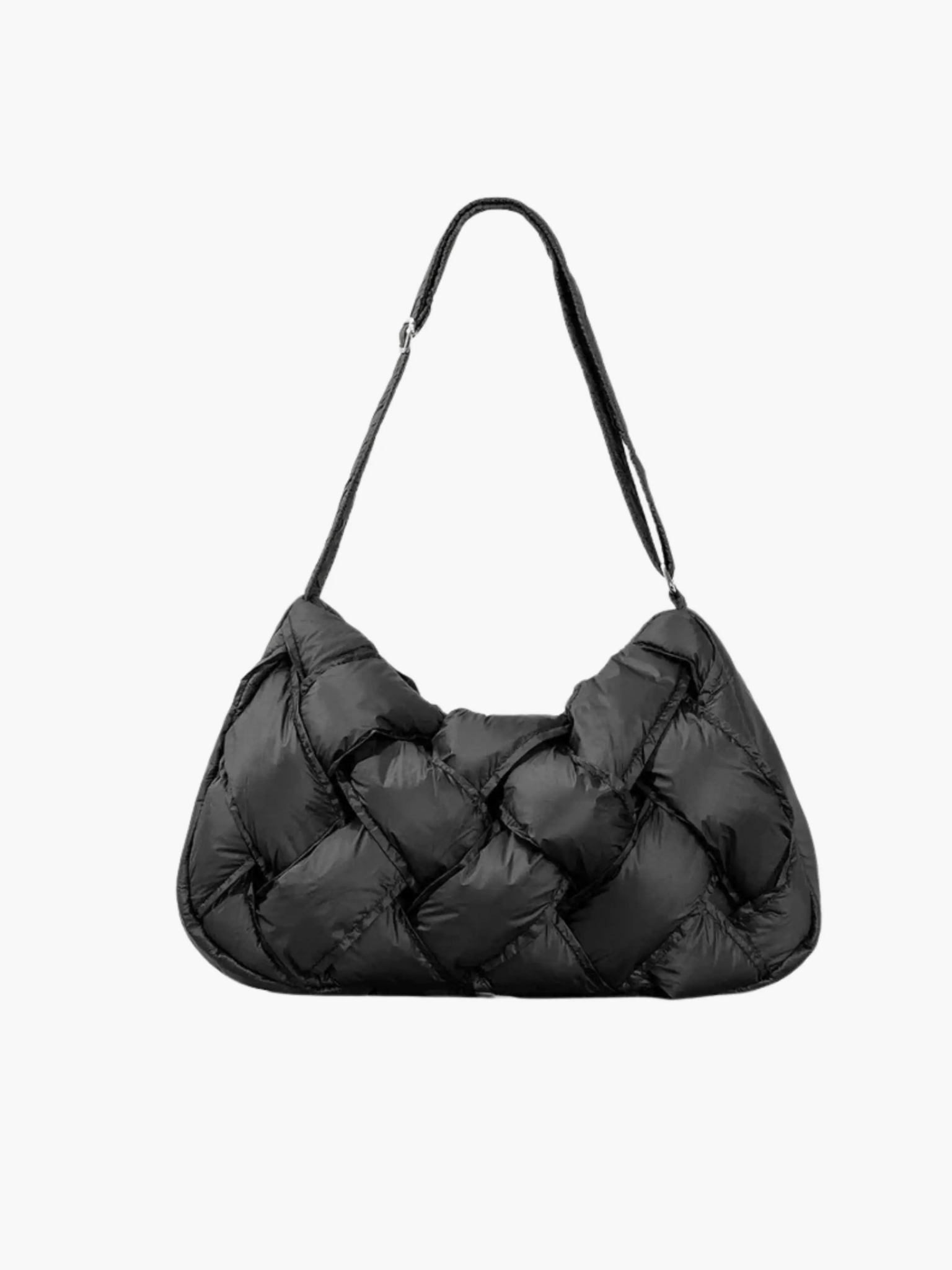 Olivia | Quilted Shoulder Bag – Modern & Minimalist Woven Design - in Black | Arvea Bags