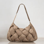 Olivia | Quilted Shoulder Bag – Modern & Minimalist Woven Design - in Black | Arvea Bags