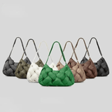 Olivia | Quilted Shoulder Bag – Modern & Minimalist Woven Design - in Green | Arvea Bags