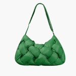 Olivia | Quilted Shoulder Bag – Modern & Minimalist Woven Design - in Green | Arvea Bags