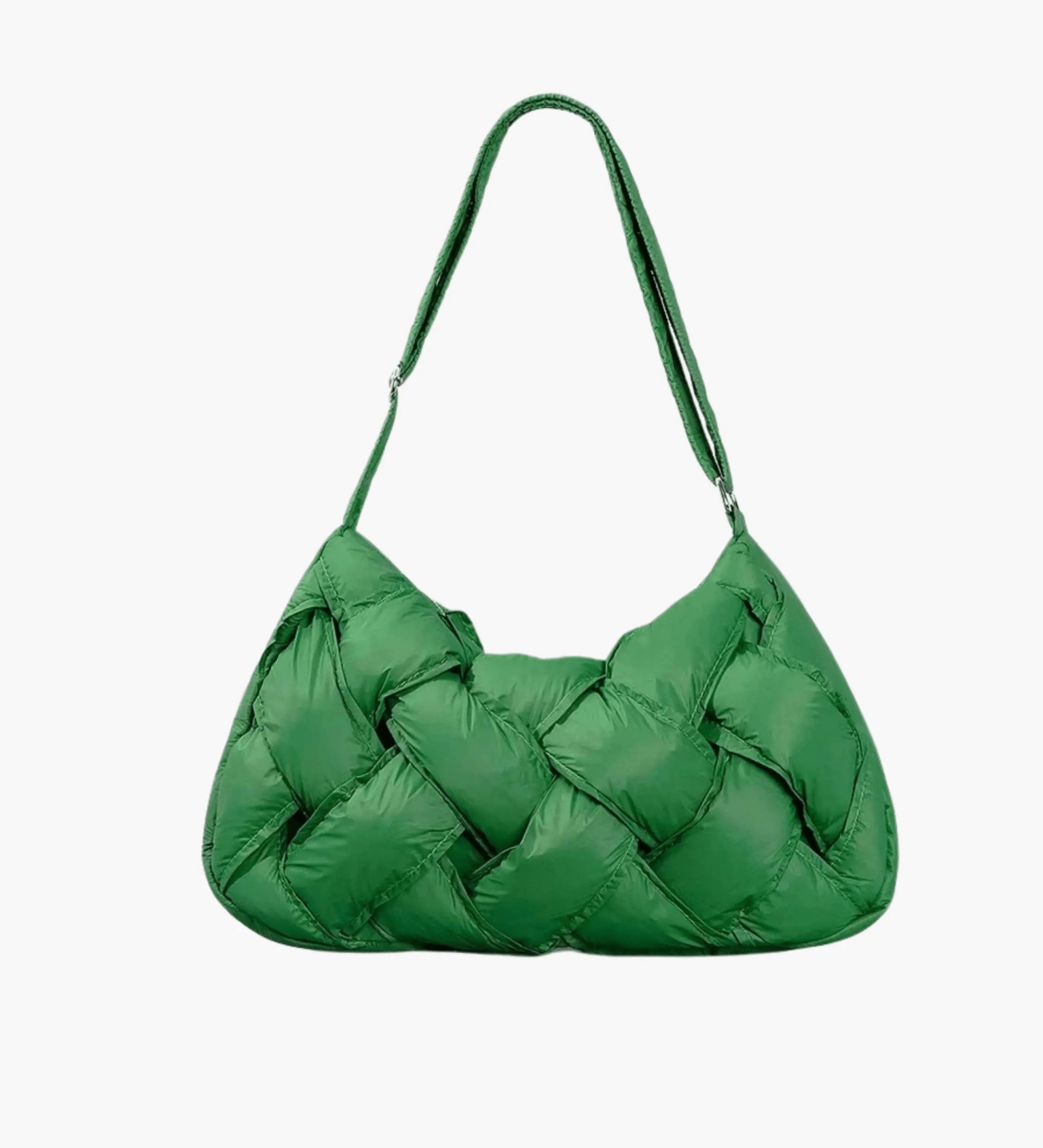Olivia | Quilted Shoulder Bag – Modern & Minimalist Woven Design - in Green | Arvea Bags