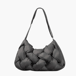 Olivia | Quilted Shoulder Bag – Modern & Minimalist Woven Design - in Grey | Arvea Bags