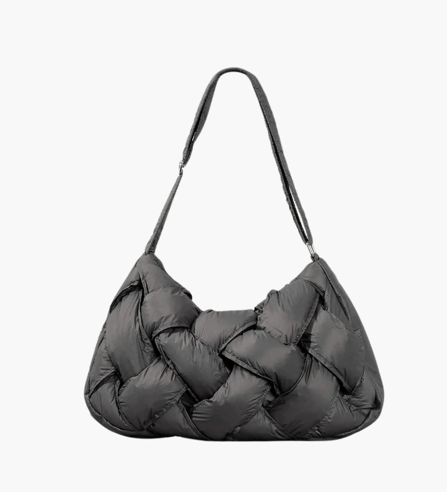 Olivia | Quilted Shoulder Bag – Modern & Minimalist Woven Design - in Grey | Arvea Bags