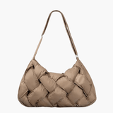 Olivia | Quilted Shoulder Bag – Modern & Minimalist Woven Design - in Khaki | Arvea Bags
