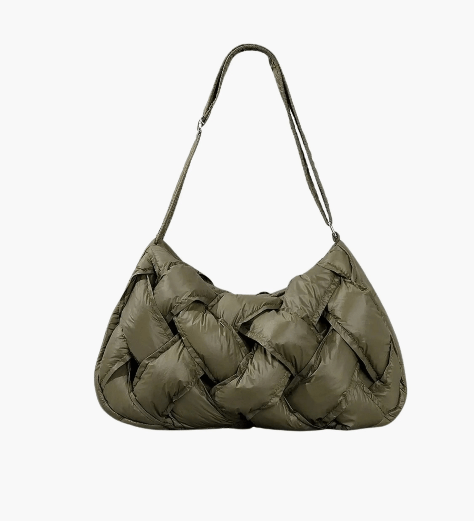 Olivia | Quilted Shoulder Bag – Modern & Minimalist Woven Design - in Olive | Arvea Bags