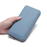 Ondine | Vibrant Leather Zip - Around Wallet – Chic & Functional Luxury - in Light Blue | Arvea Bags