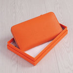 Ondine | Vibrant Leather Zip - Around Wallet – Chic & Functional Luxury - in Orange | Arvea Bags